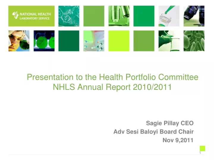 presentation to the health portfolio committee nhls annual report 2010 2011