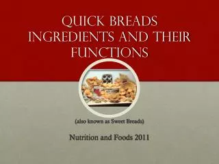 Quick Breads Ingredients and Their Functions