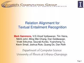 Relation Alignment for Textual Entailment Recognition