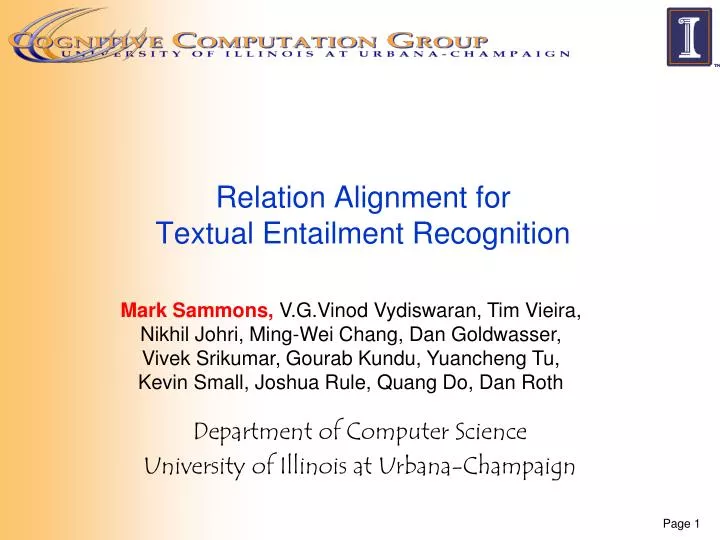 relation alignment for textual entailment recognition