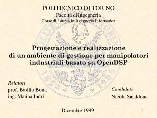 politecnico di torino facolt di ingegneria corso di laurea in ingegneria informatica