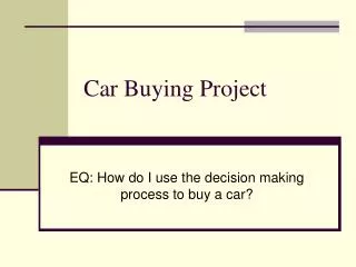 Car Buying Project