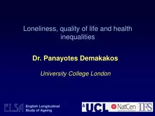 Loneliness, quality of life and health inequalities
