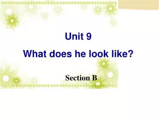 Unit 9 What does he look like?