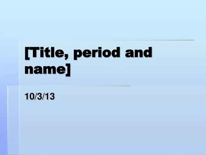 title period and name