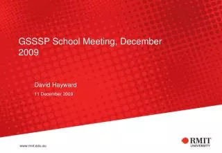 GSSSP School Meeting, December 2009