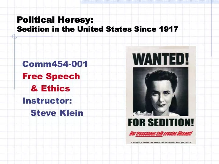 political heresy sedition in the united states since 1917
