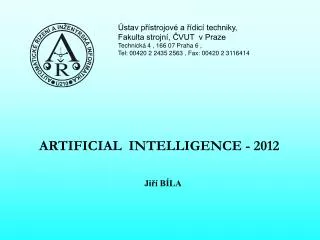 ARTIFICIAL INTELLIGENCE - 2012