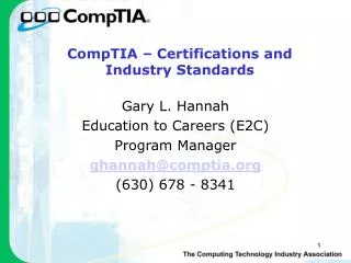 CompTIA – Certifications and Industry Standards