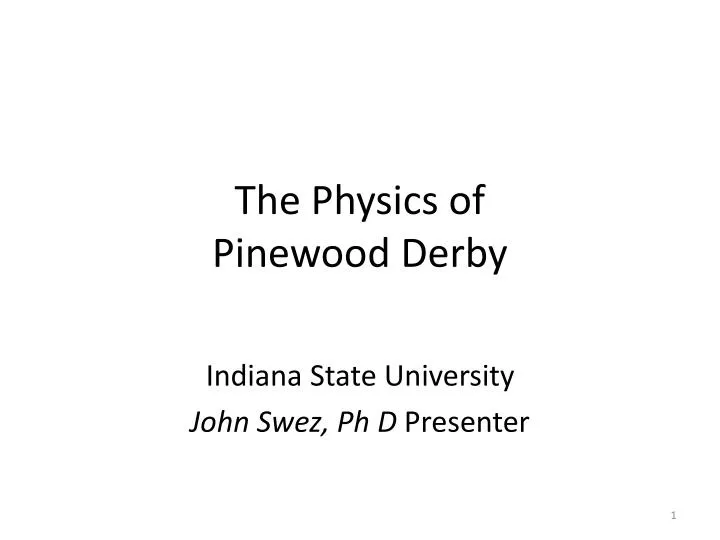 the physics of pinewood derby