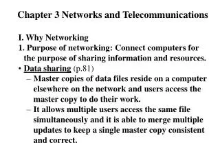 Chapter 3 Networks and Telecommunications