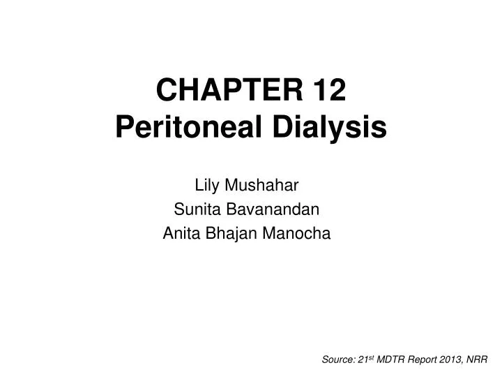 chapter 12 peritoneal dialysis