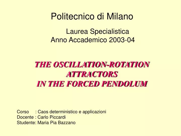 politecnico di milano laurea specialistica anno accademico 2003 04