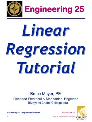 Bruce Mayer, PE Licensed Electrical &amp; Mechanical Engineer BMayer@ChabotCollege