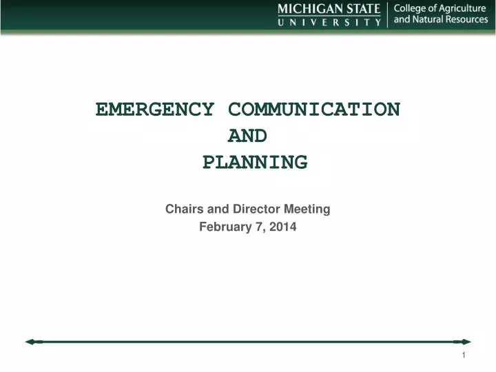 emergency communication and planning