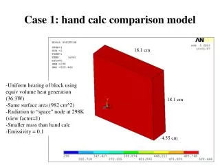 Case 1: hand calc comparison model