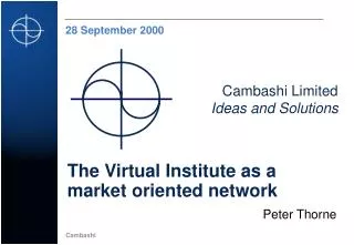 The Virtual Institute as a market oriented network