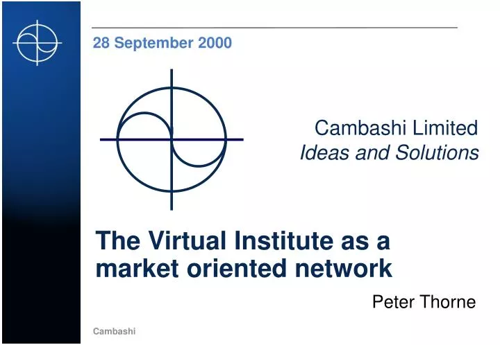 the virtual institute as a market oriented network