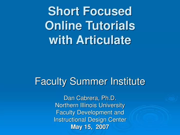 short focused online tutorials with articulate