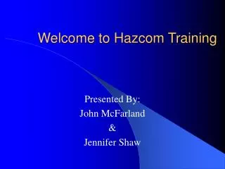 Welcome to Hazcom Training
