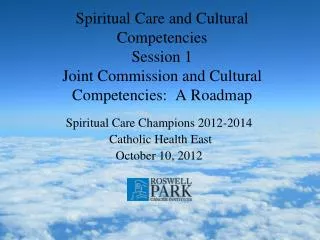 Spiritual Care Champions 2012-2014 Catholic Health East October 10, 2012