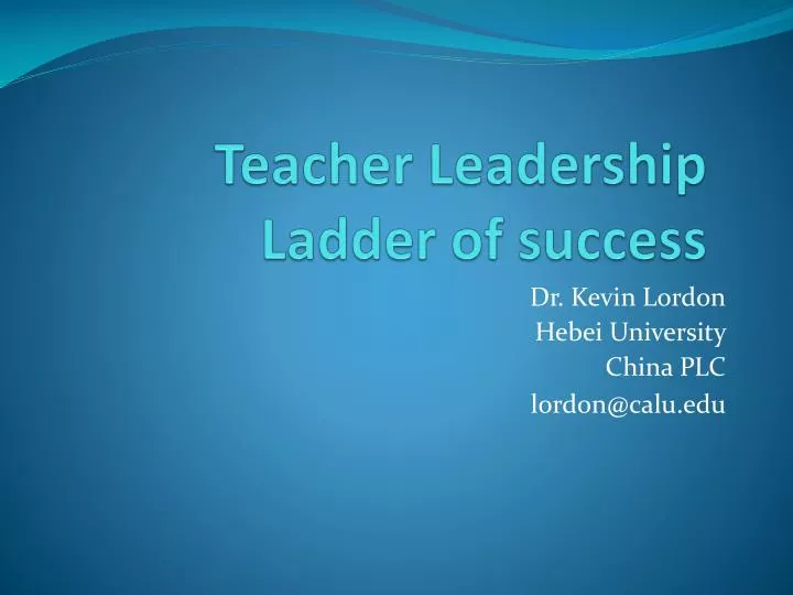 teacher leadership ladder of success