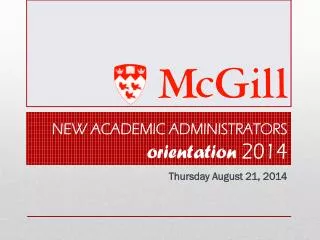 New Academic Administrators orientation 2014