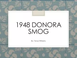 1948 Donora Smog