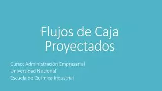 flujos de caja proyectados