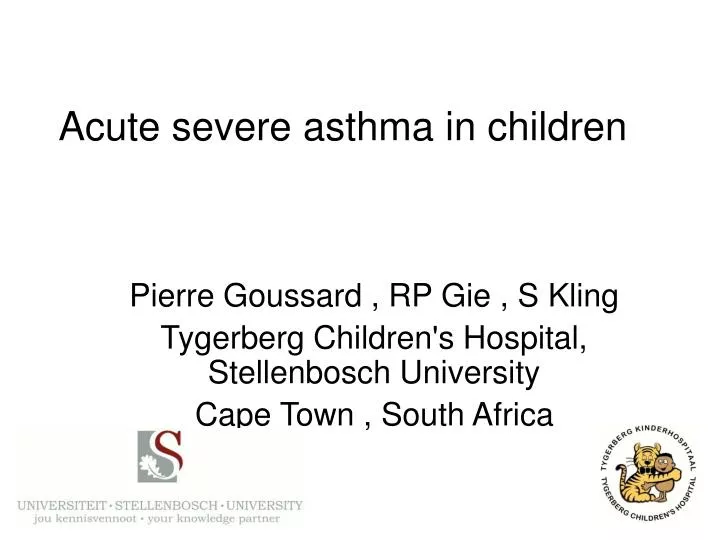 acute severe asthma in children