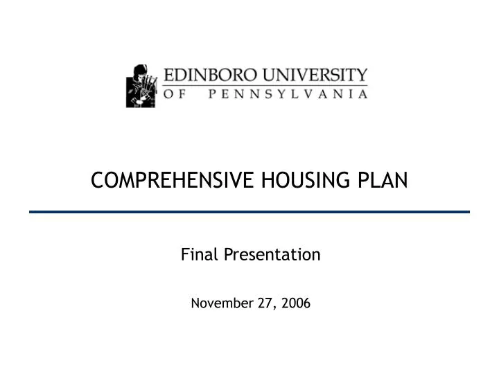 comprehensive housing plan
