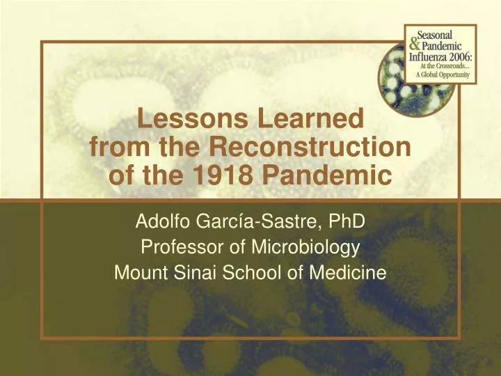 lessons learned from the reconstruction of the 1918 pandemic