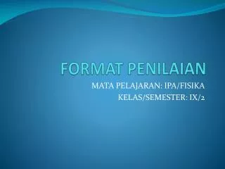 format penilaian