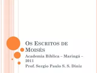 os escritos de mois s
