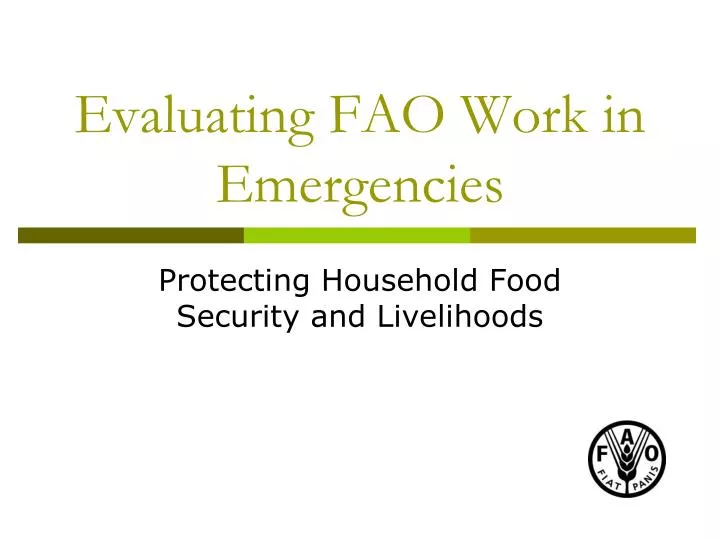 evaluating fao work in emergencies