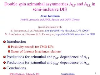 Double spin azimuthal asymmetries A LT and A LL in semi-inclusive DIS