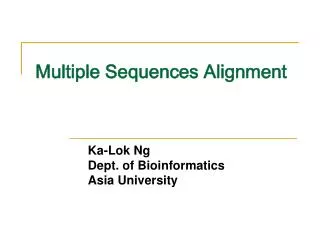 Multiple Sequences Alignment