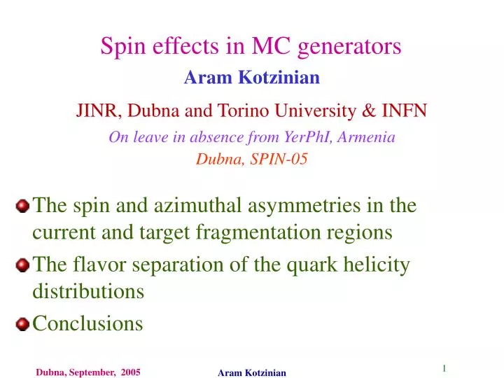 spin effects in mc generators