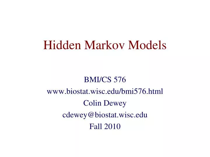 hidden markov models