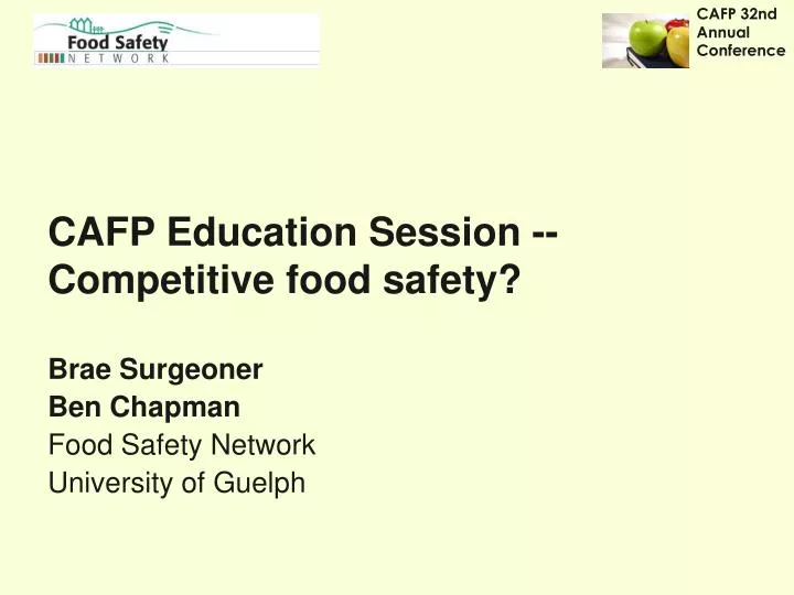 cafp education session competitive food safety