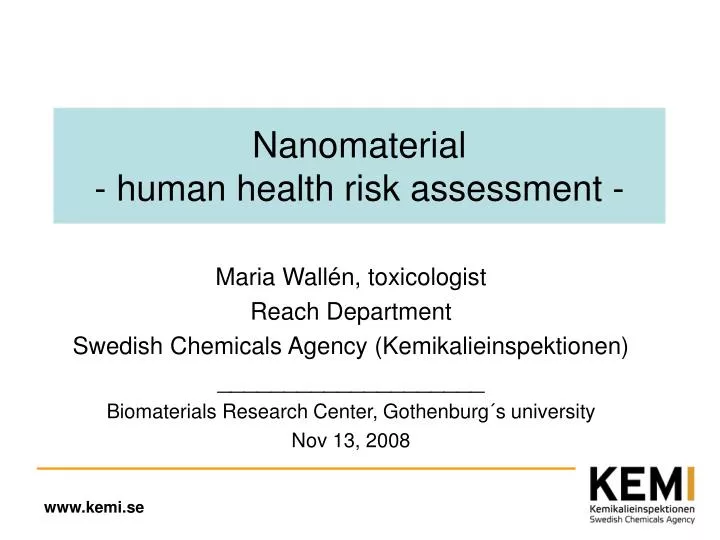 nanomaterial human health risk assessment