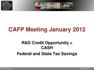 CAFP Meeting January 2012