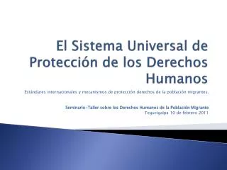 el sistema universal de protecci n de los derechos humanos