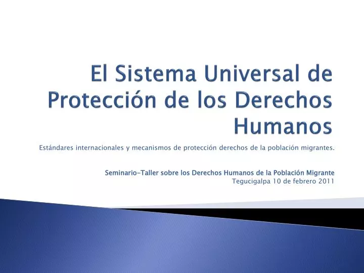 el sistema universal de protecci n de los derechos humanos
