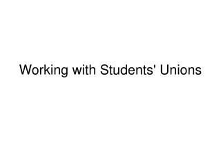 Working with Students' Unions