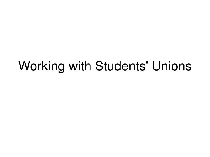 working with students unions
