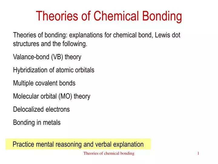 theories of chemical bonding