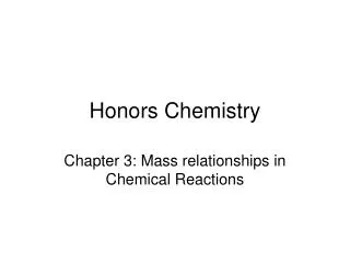 honors chemistry