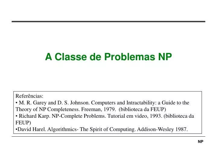 a classe de problemas np