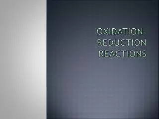 Oxidation-Reduction Reactions